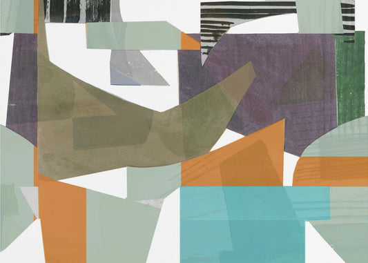 Orange Green and Blue Hues Abstract Hardedge 1 | Poster