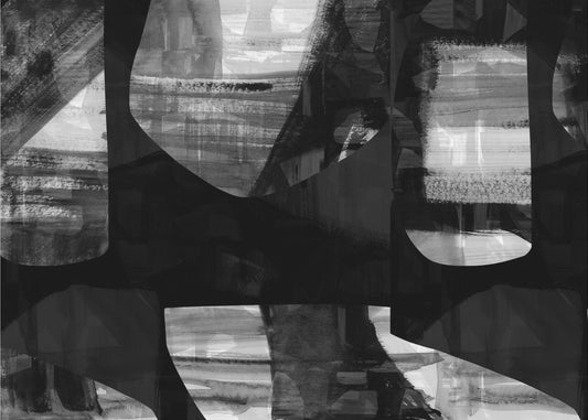 Abstract Black Night Shapes 2 | Canvas