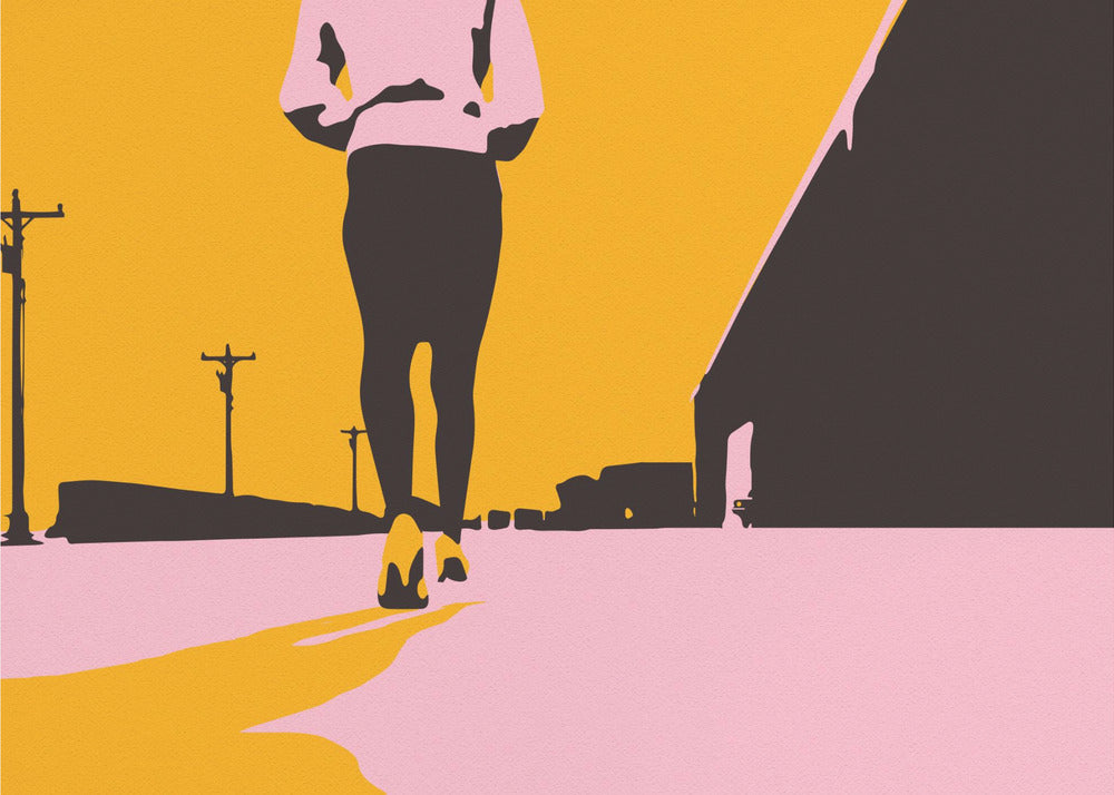 Silhouette of a Woman Walking | Canvas