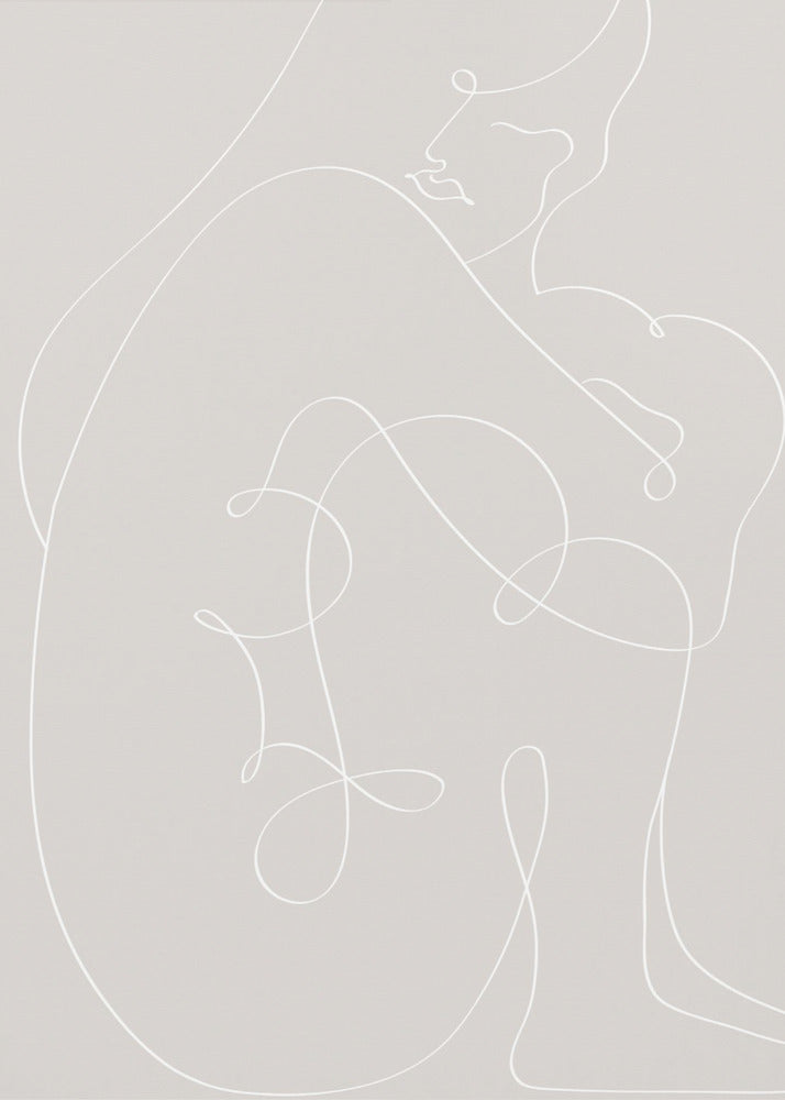 Woman Lines White | Canvas