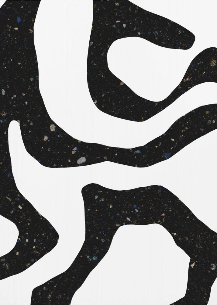 Organic Black Forms with Speckled Patterns | Canvas