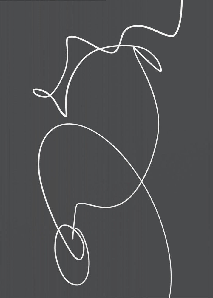 White Squiggle On A Dark Background | Poster