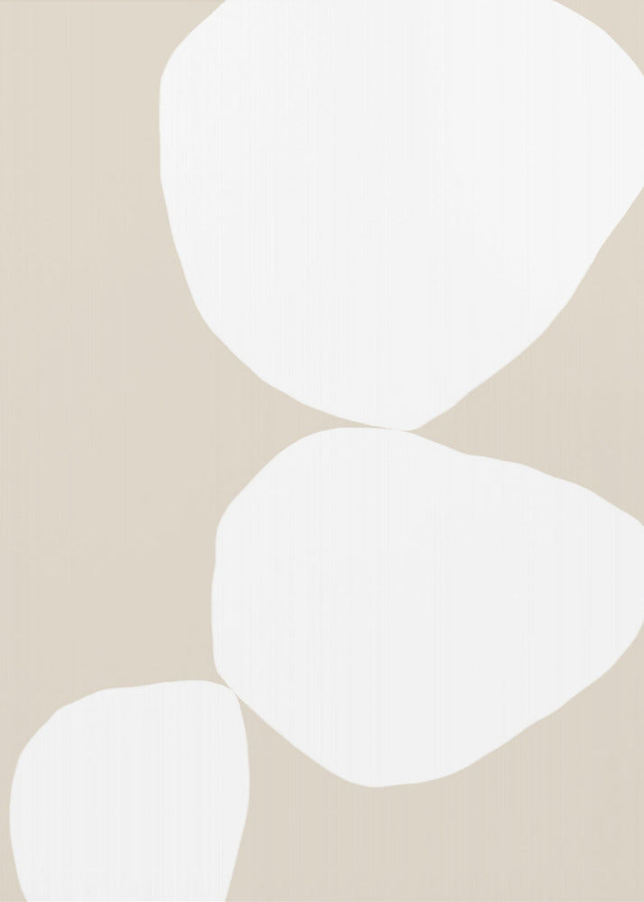 Three White Organic Shapes | Poster