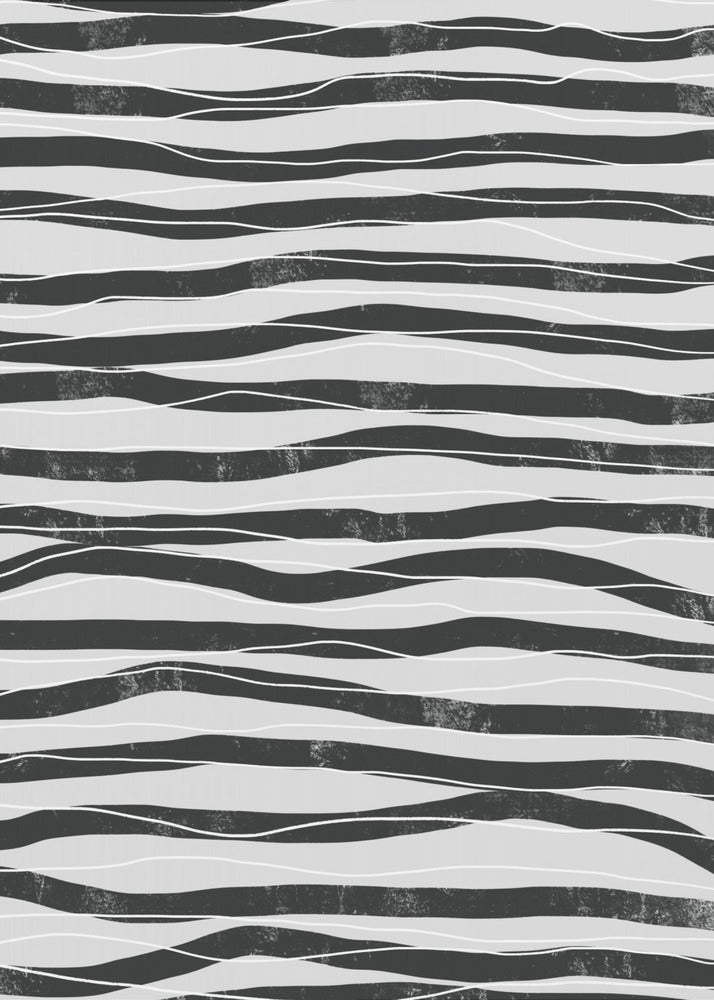 Black and White Waves Lines | Poster