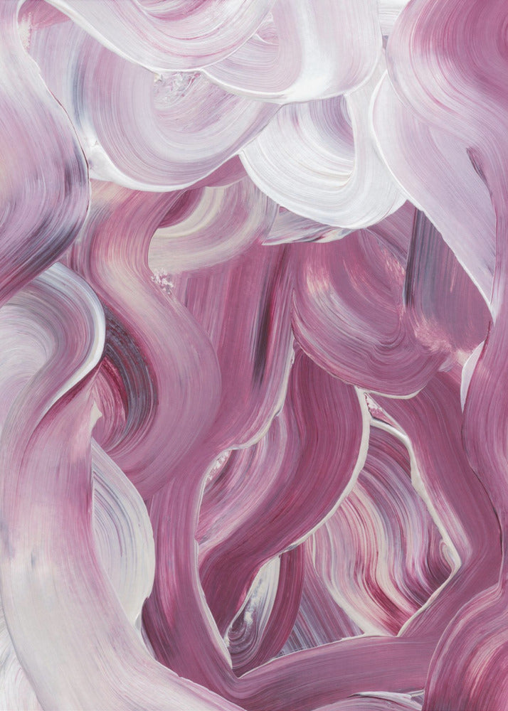 Expressive Pink and White Brushstrokes | Poster