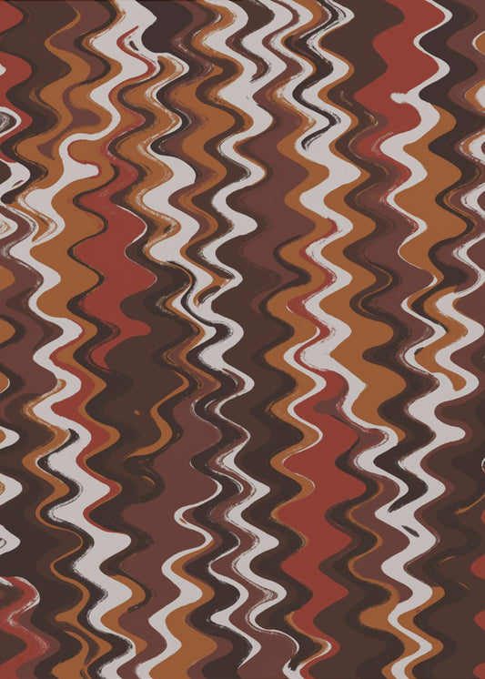 Crimson Wavescape | Canvas