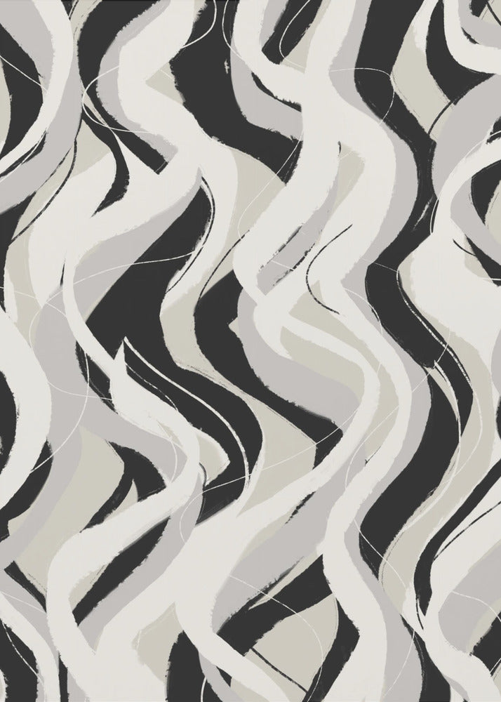 Curved Monochrome Waves | Poster