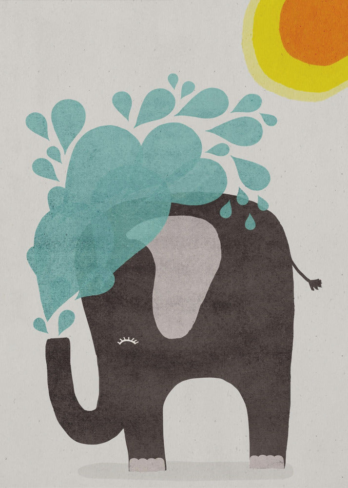 Elephant Splashing | Poster
