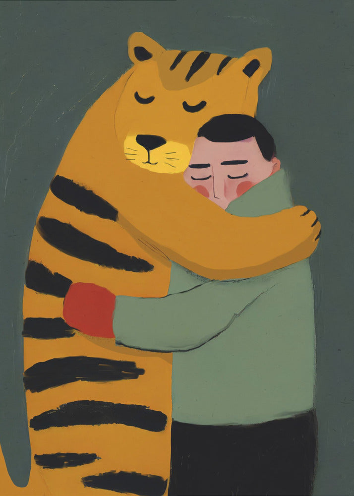 Tiger's Gentle Hug | Canvas