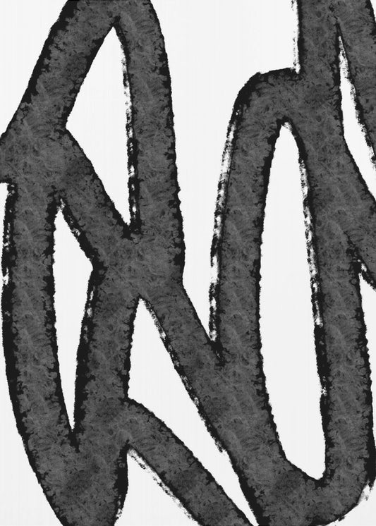 Black Brushstrokes On A White Background | Poster