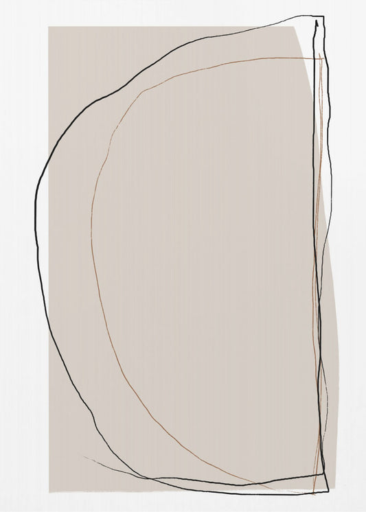 Elegant Line Art On A Neutral Beige Background | Poster
