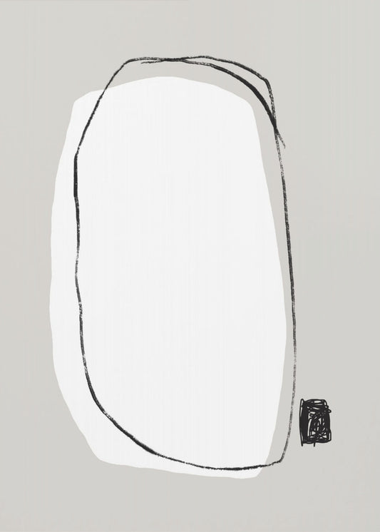 Black And White Oval Shape | Poster