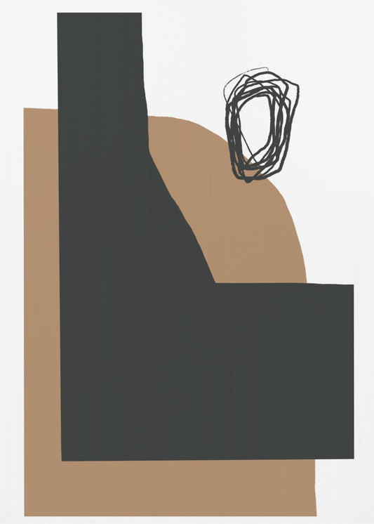 Geometric Shapes In Black And Brown | Poster