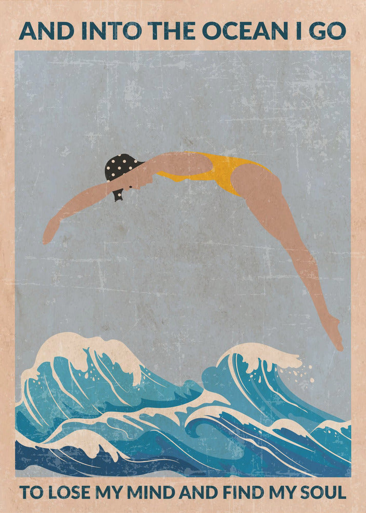 Into the Ocean (blue) Standard Wall Art | Canvas