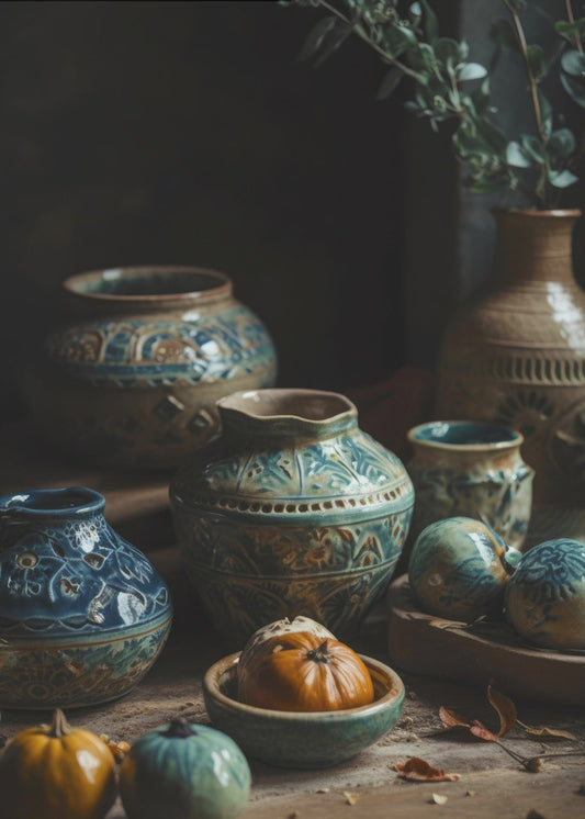 Ceramic Harvest Scene | Poster