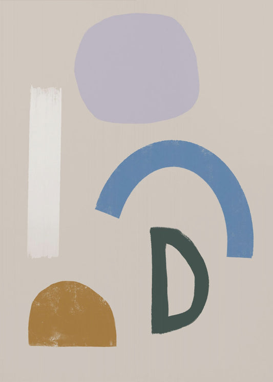 Minimalist Shapes in Muted Colors | Poster