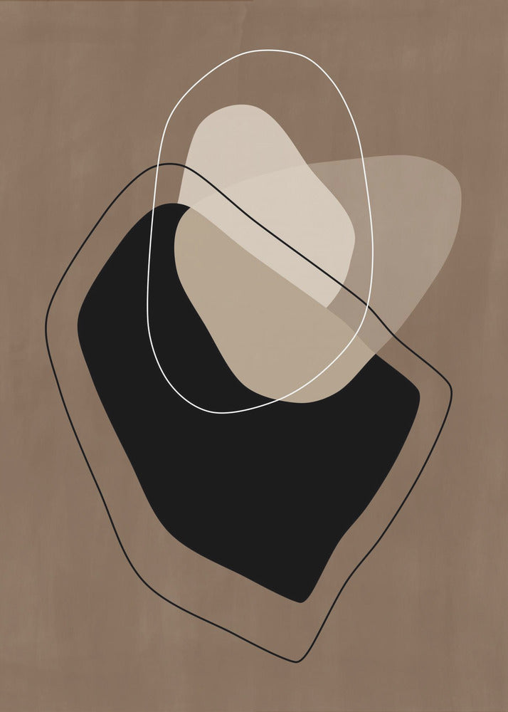 Layered Organic Shapes in Neutral Tones | Poster