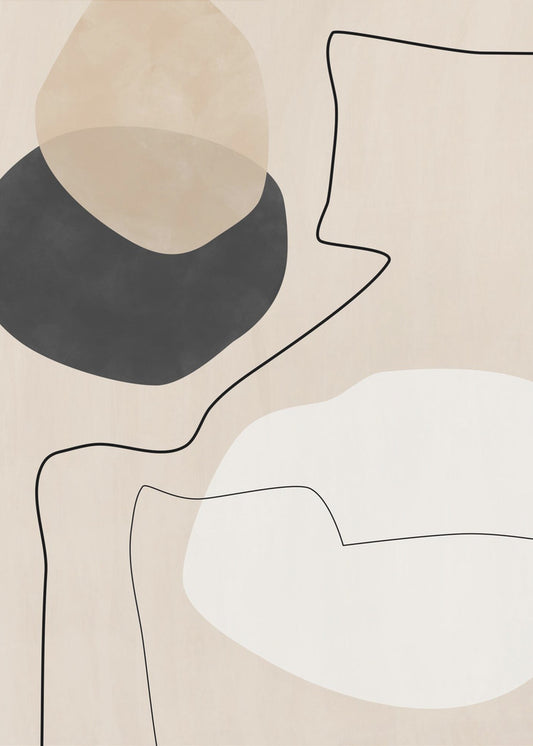 Organic Shapes & Lines Painting | Poster