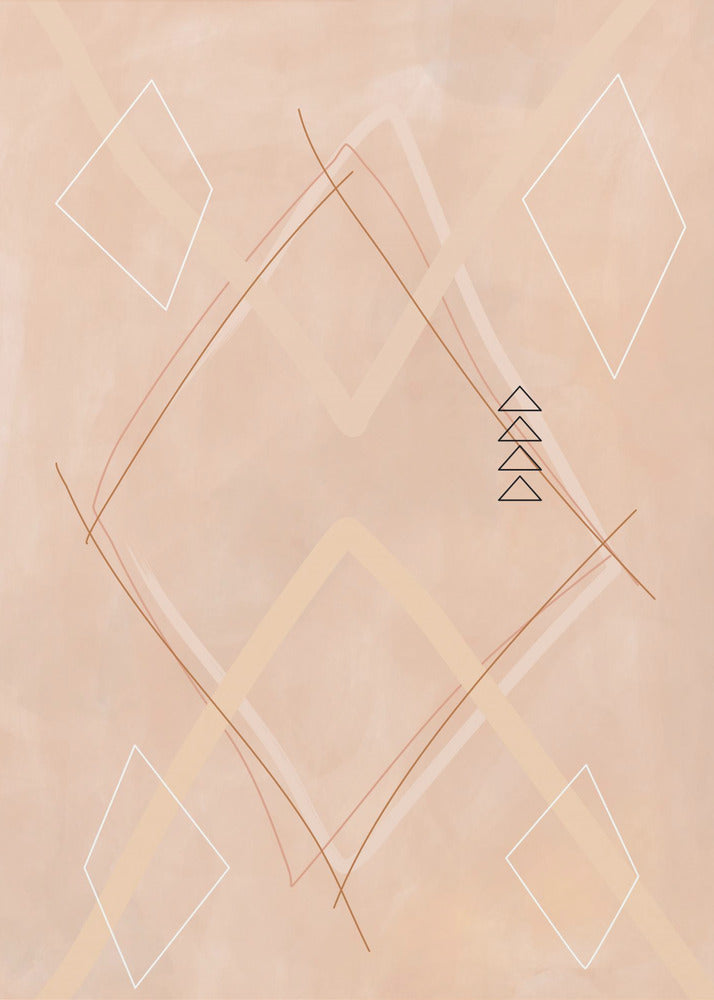 Abstract Geometric Art Beige Tones | Poster