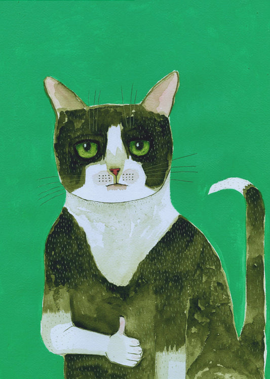 Tuxedo Cat Thumbs Up | Canvas