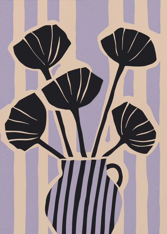 Striped Blossom Vase | Poster