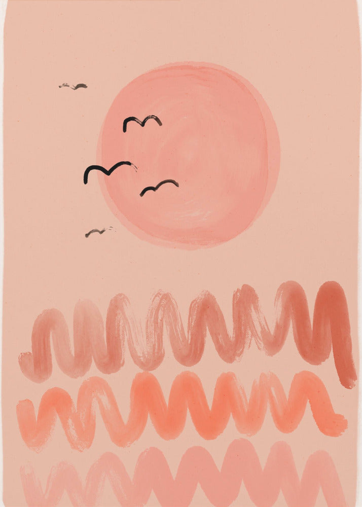 Peachy Sky Waves | Canvas