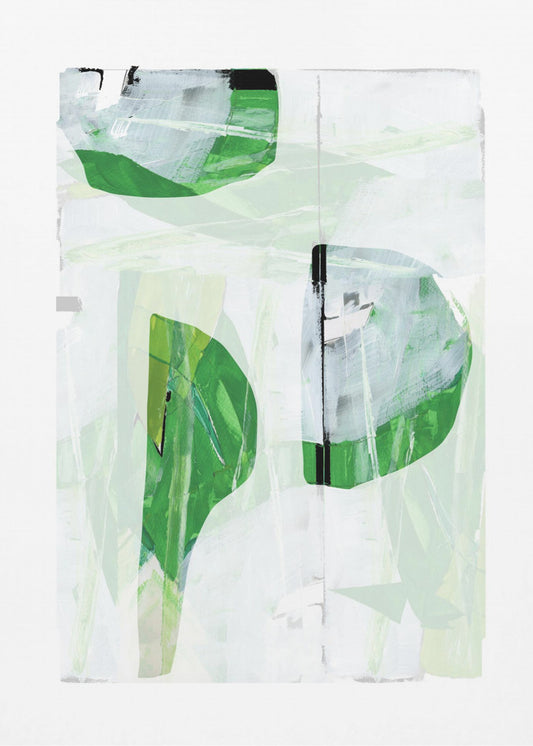 Lime Green Black Abstract No2 | Canvas