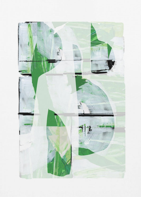 Lime Green Black Abstract No3 | Canvas