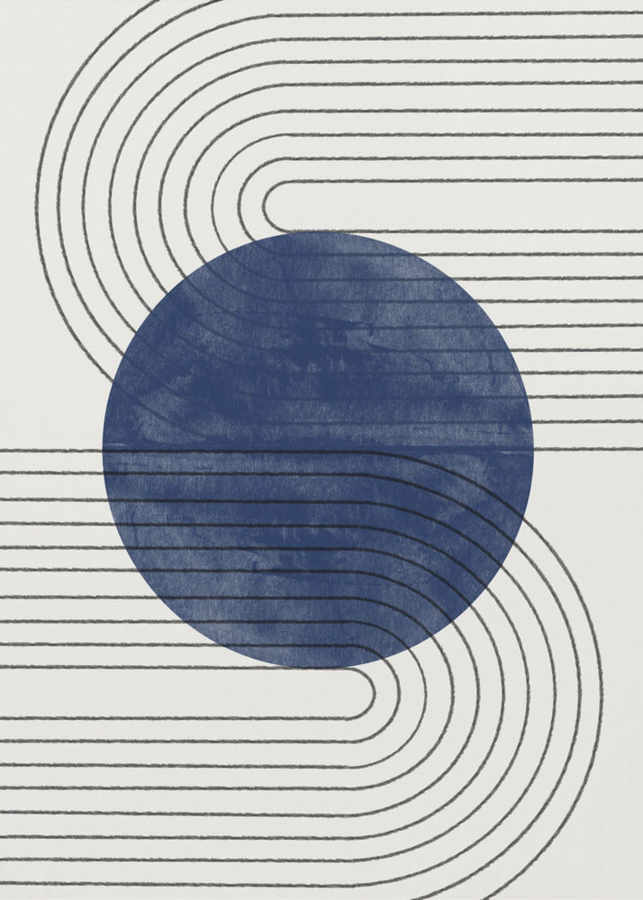Blue Eclipse Lines | Canvas