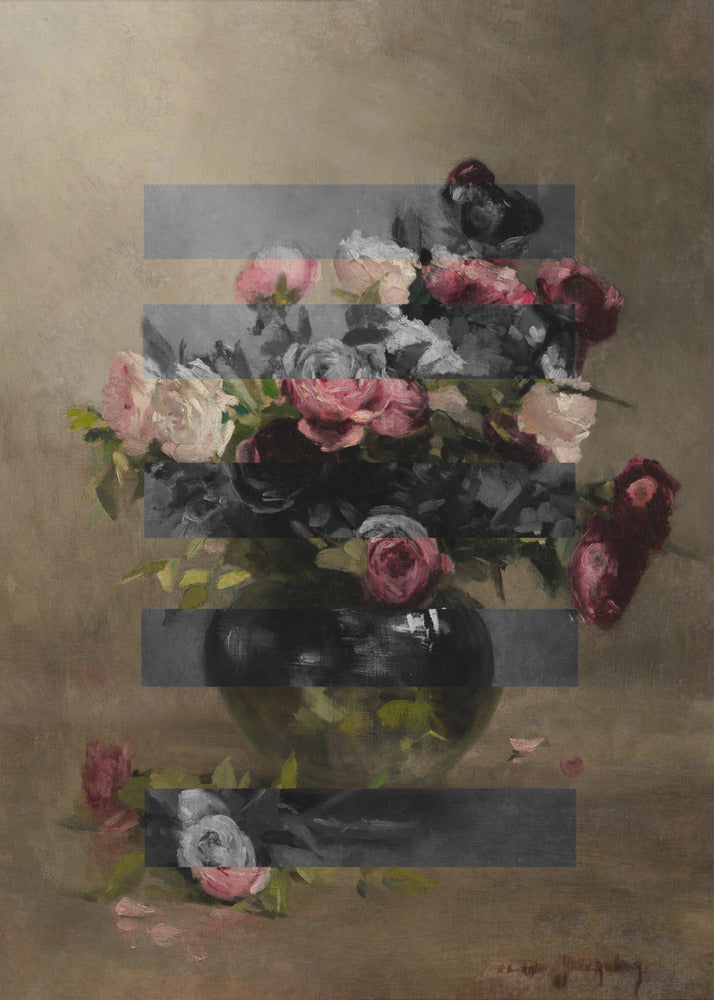 Bouquet of Vintage Oil Painting Flowers, Collage | Canvas