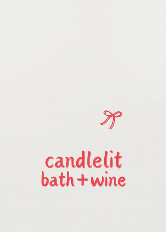 Candlelit bath + Wine | Poster