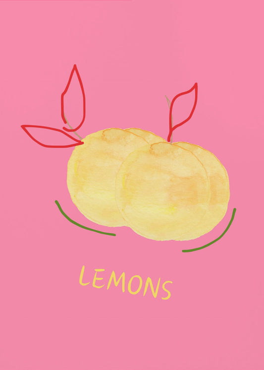 Lemons in Pink | Canvas