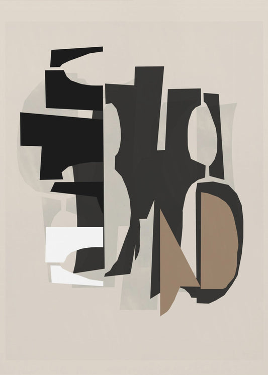 Black and White and Brown Relief 2 | Canvas