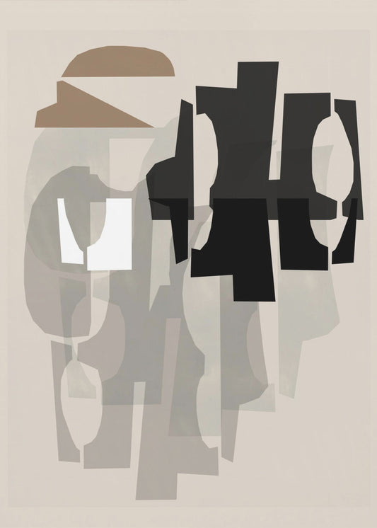 Black and White and Brown Relief 1 | Canvas