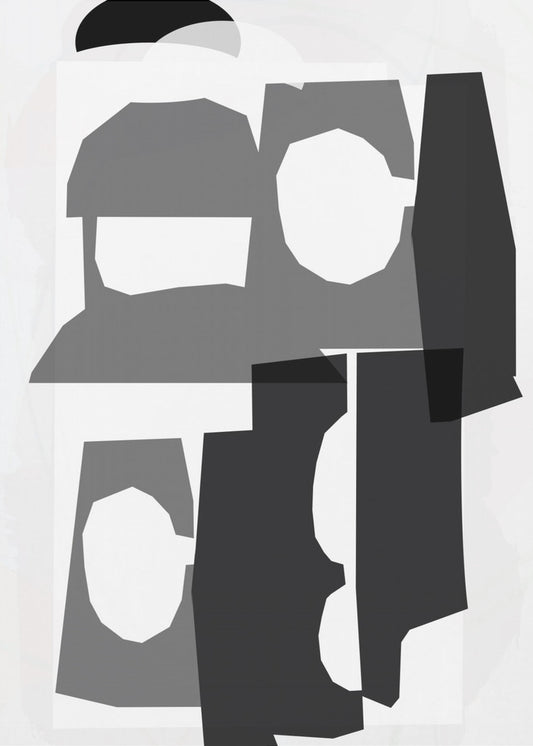Black and White Cut Out Shapes 3 | Canvas