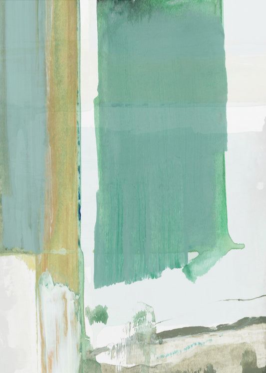 Aqua Blue Abstract On White 2 | Canvas