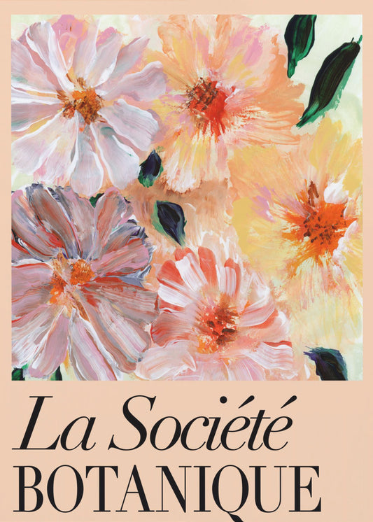 La Société Botanique Peach Flowers | Canvas