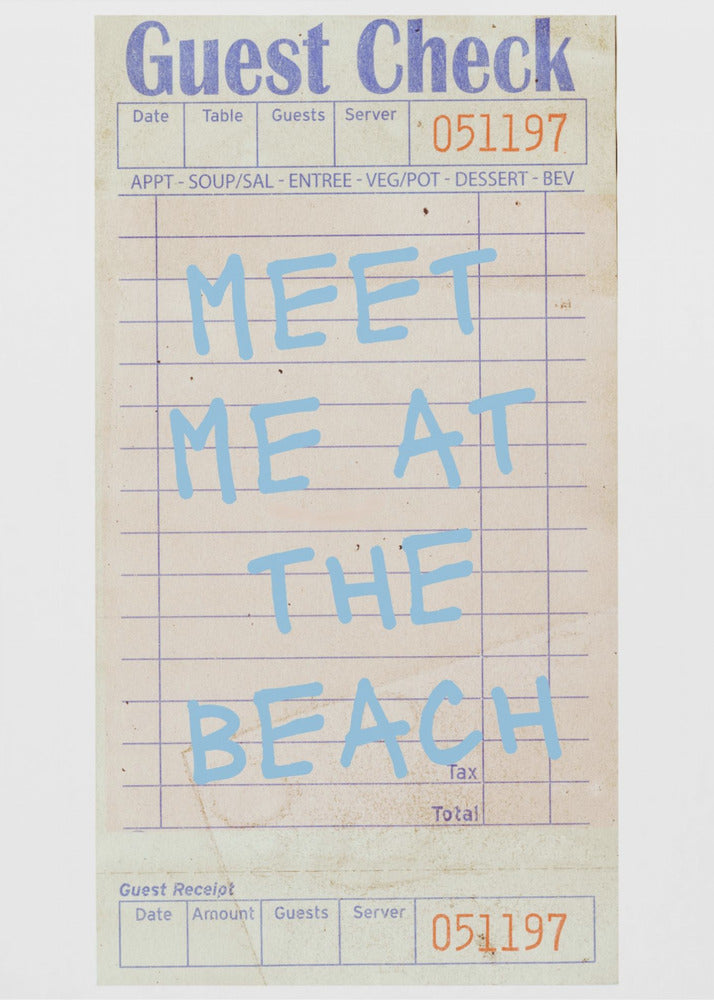 Meet Me At the Beach Blue | Poster