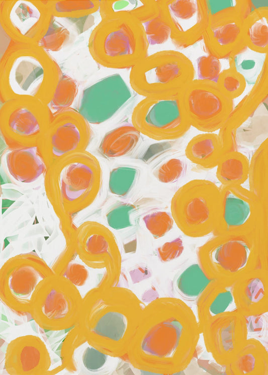 Orange and Green Circles | Canvas