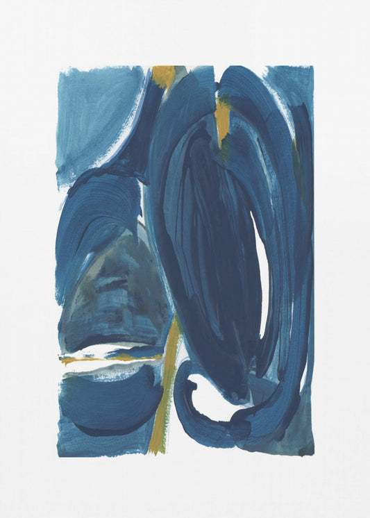 Navy Gold Abstract 1 | Canvas