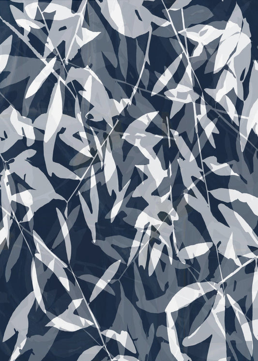 Navy White Bamboo 3 | Canvas