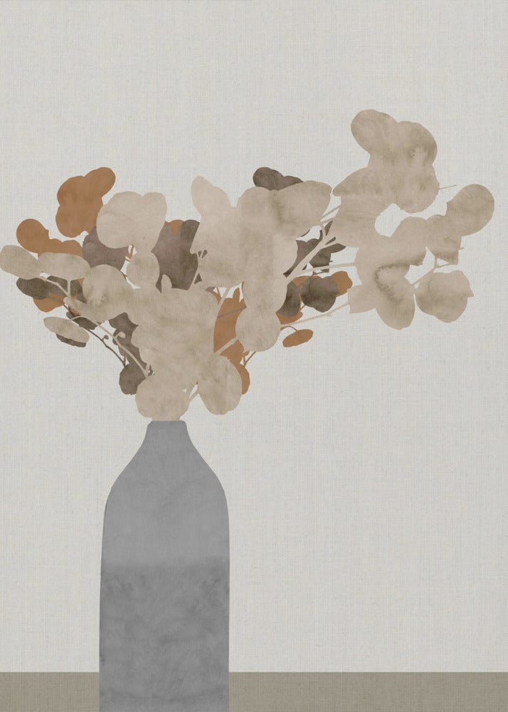 Rust Brown Dried Flowers In Vase On Table 1 Jpg | Poster