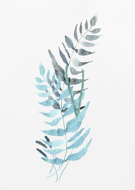 Blue Watercolour Flowers 1 | Poster