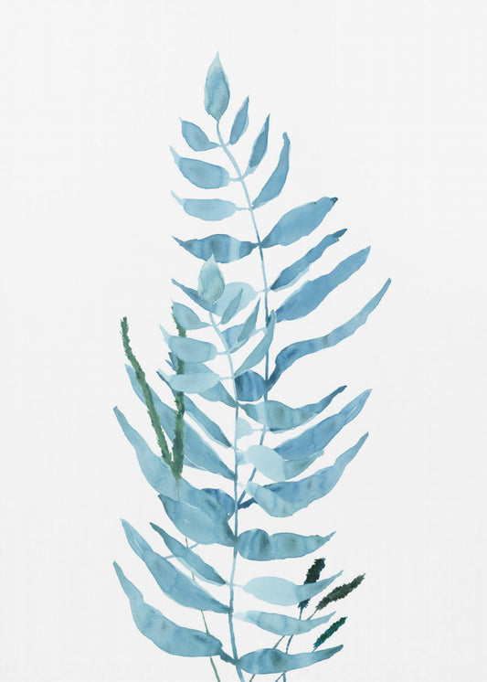 Blue Watercolour Flowers 3 | Poster