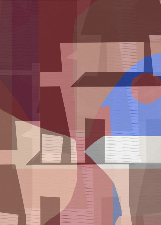 Brown Blue Woven 6 | Poster