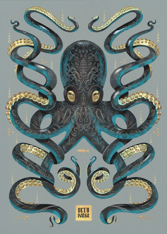 Octopus Black & Gold | Canvas