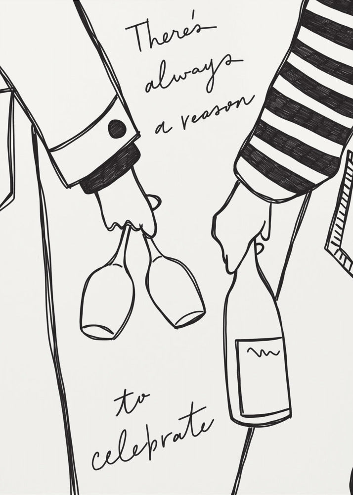 Woman holding wine bottle and wine glass (Black & White) - Wine Vin Femme Noir et Blanc | Canvas