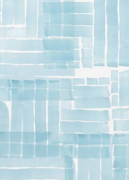 Light Blue Watercolour Grid Wash 3 | Poster