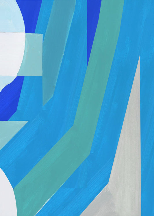 Blue French Stripes 2 | Poster