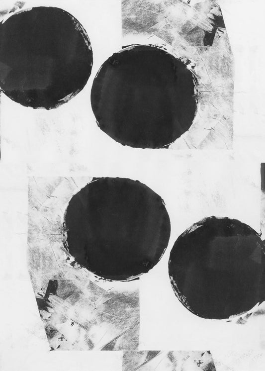 Black and White Abstract Dots 6 | Poster